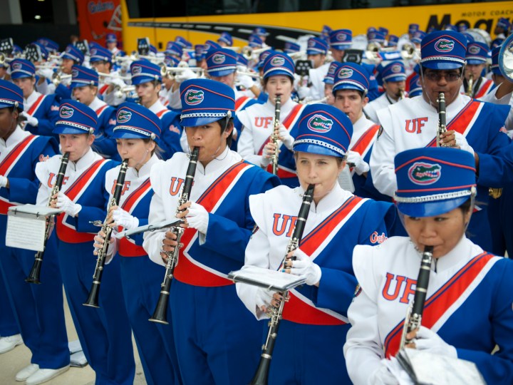 Florida Gators marching band plays fight song