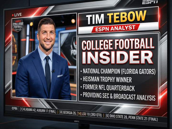 Tim Tebow ESPN analyst career highlights and college football insider description